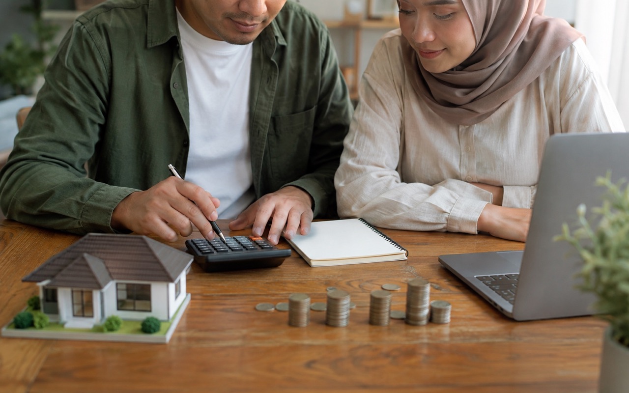Pasangan menyusun anggaran biaya membeli rumah selain harga