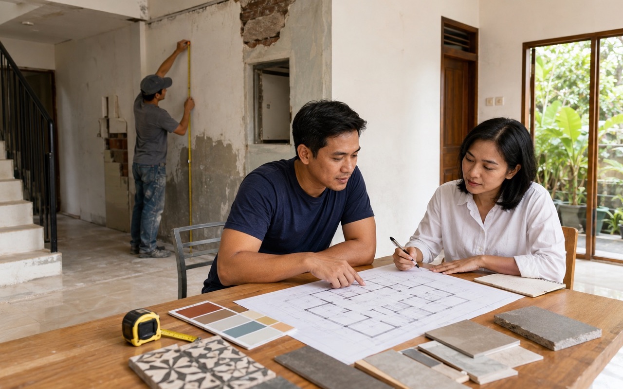 Pemilik dan arsitek menyusun prioritas renovasi rumah